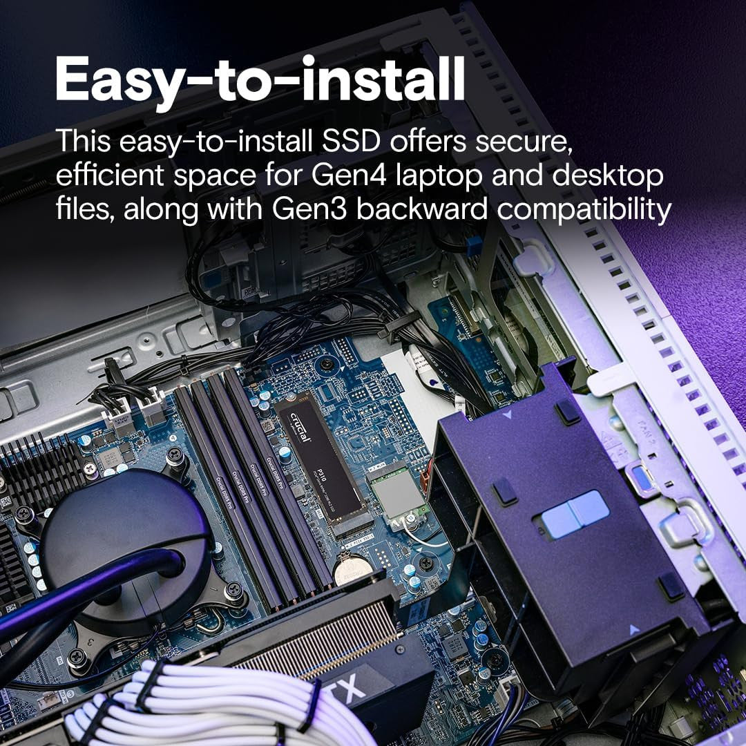 Crucial P310 4TB SSD, PCIe Gen4 NVMe M.2 2280, Up to 7,100MB/s include Acronis Data Recovery Software CT4000P310SSD8