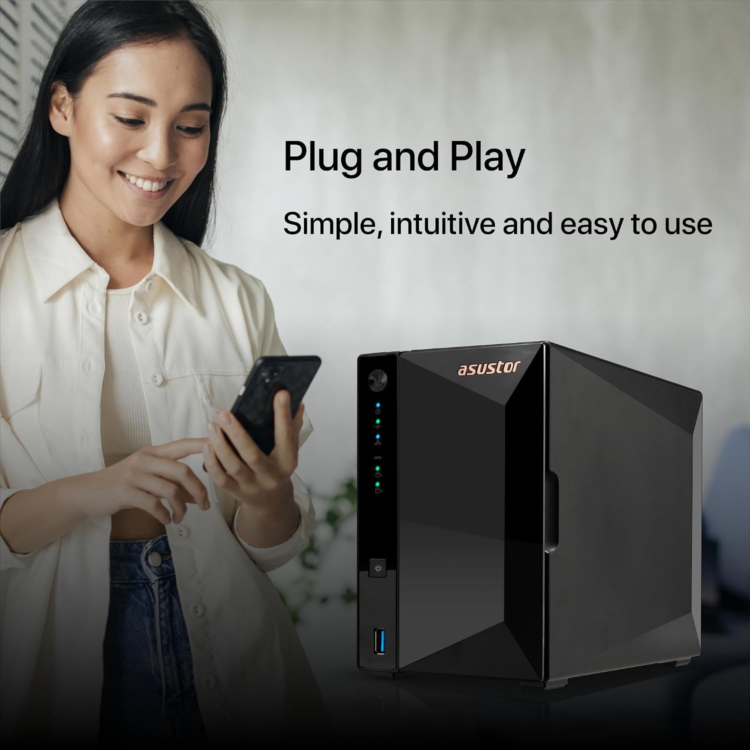 Asustor Drivestor 2 Pro Gen2 2 Bay NAS, Quad-Core 1.7GHz CPU, 2.5Gbe Port, 2GB DDR4 (Diskless) AS3302T v2