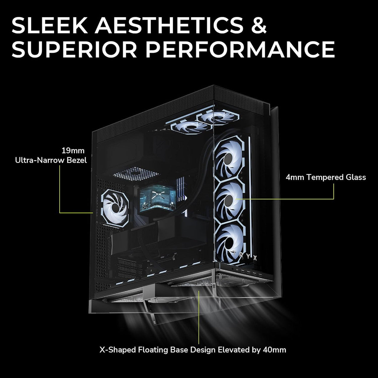 TRYX LUCA L70 Midi-Tower Tempered Glass ARGB PC case (Black) C-L700N-NN0H-G0K