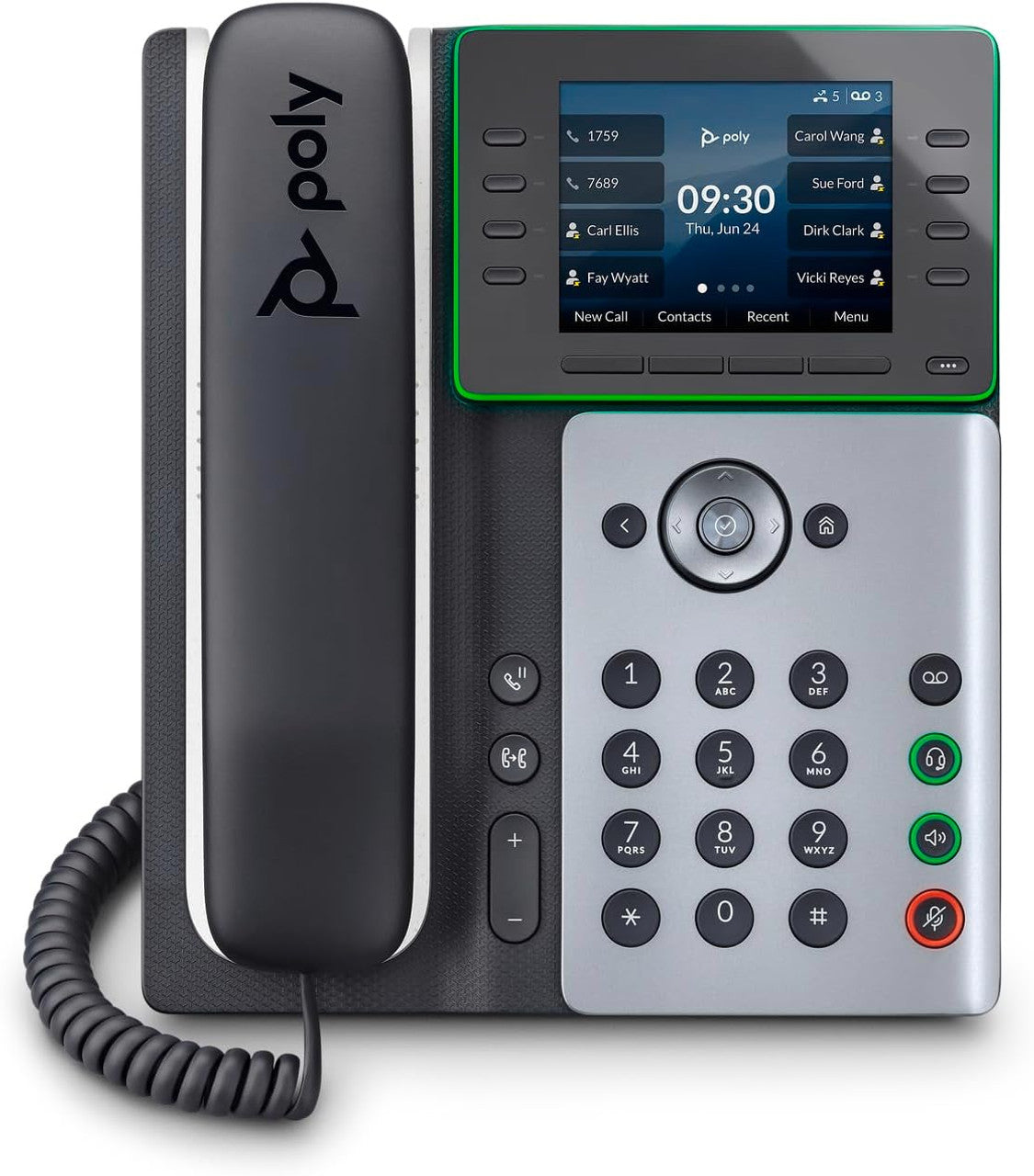 Poly Edge E350 IP Desk Phones (Plantronics+Polycom) Easy to Install, Included WiFi- line Supporting up to 32 Lines 82M89AA