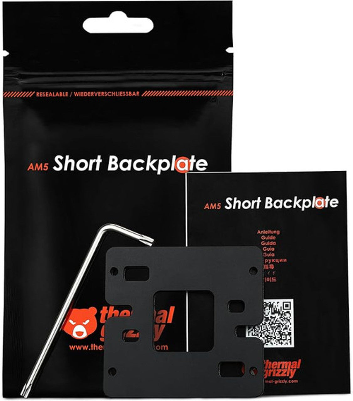 Thermal Grizzly AM5 Short Backplate - Extends Cooler Compatibility for AMD AM5 Motherboards TG-SB-R7000-R