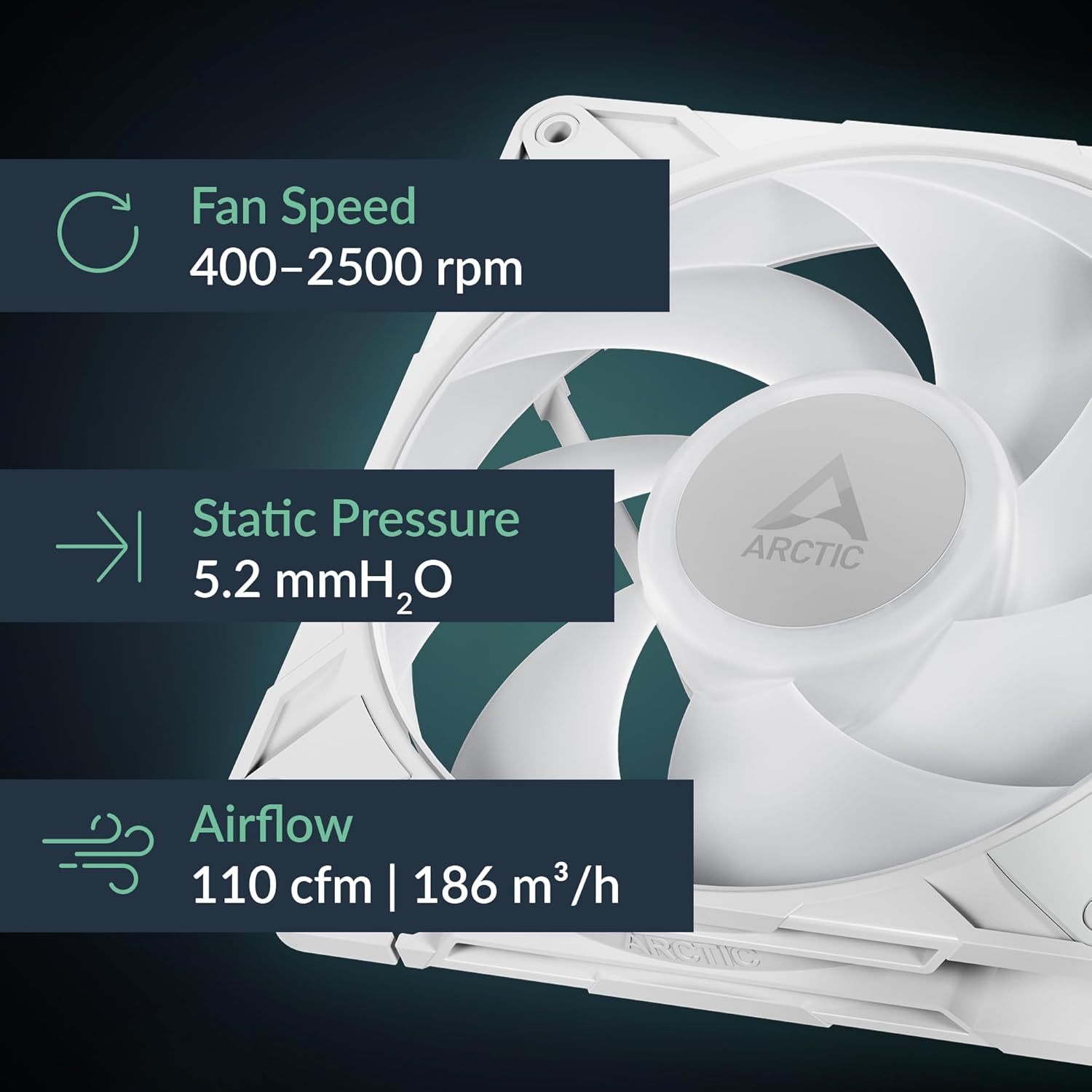 ARCTIC P14 Pro A-RGB PWM | 140mm Case Fan | 2500 RPM | Splitter
