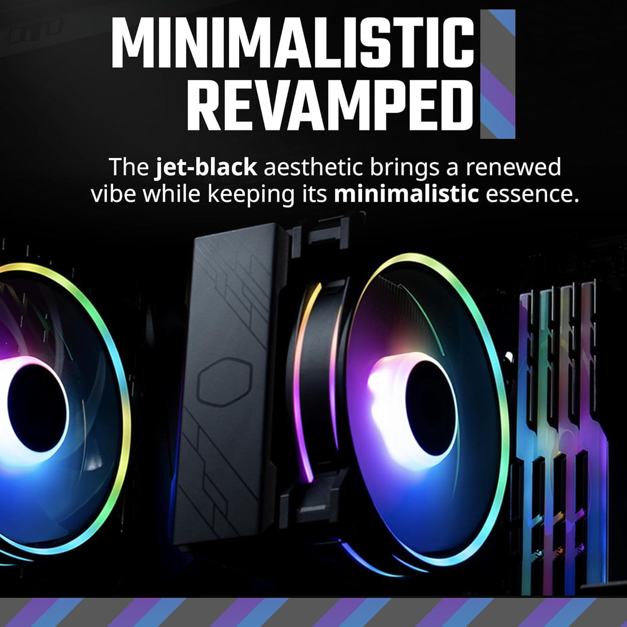 Cooler Master Hyper 212 Halo Black CPU Air Cooler, Dual Loop ARGB, AMD AM5 | AM4, Intel LGA 1851 | 1700 | 1200 RR-S4KK-20PA-R1