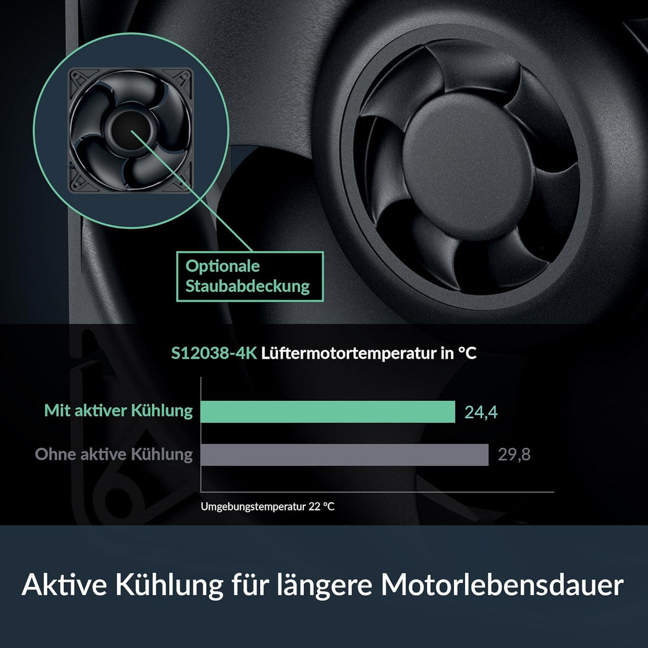 Arctic S12038-4K 120 mm | 4000 rpm | PWM controlled 4-Pin Server Fan (Black) - ACFAN00296A