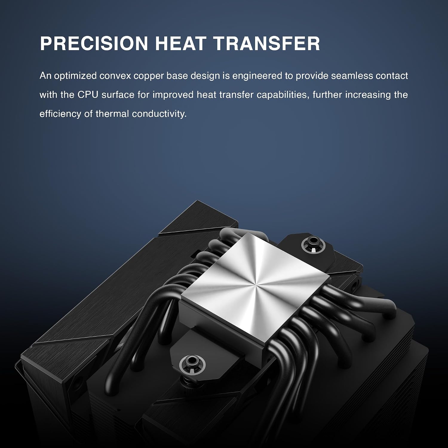 GAMDIAS AMD/Intel CPU Air Cooler, 6 performance Copper Heat Pipes, Dual fans, CPU Temp and Fan RPM display (Black) - BOREAS P2-62D