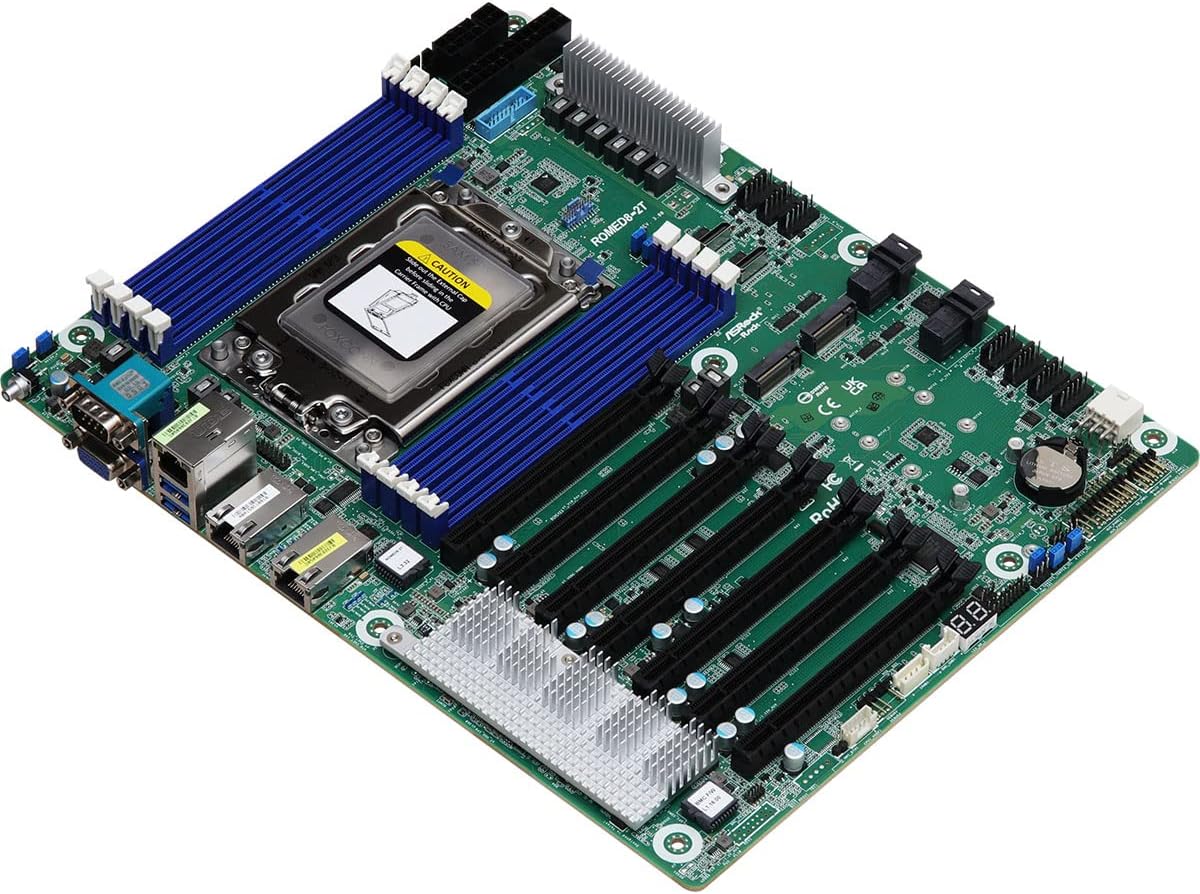 ASRock Rack Server Motherboard | AMD EPYC 7003/7002 | SP3 (LGA4094) | ATX | ROMED8-2T/BCM