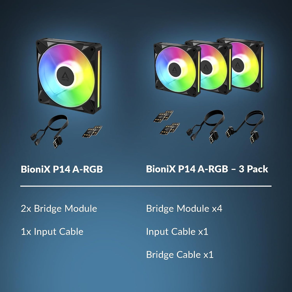 ARCTIC BioniX P14 A-RGB Case Fan | 140mm | PWM | Black/White | 1pc/3pcs