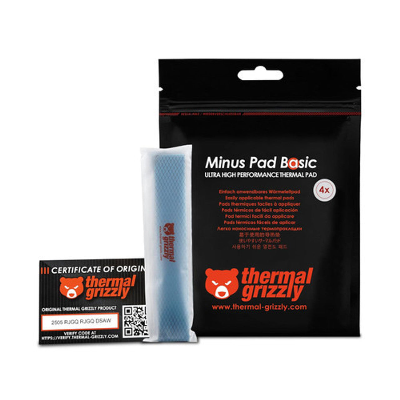 Thermal Grizzly Minus Pad Basic Thermal Interface Pad, 120x20x1.5mm (4-Pack) TG-MP-B-120-20-15-4