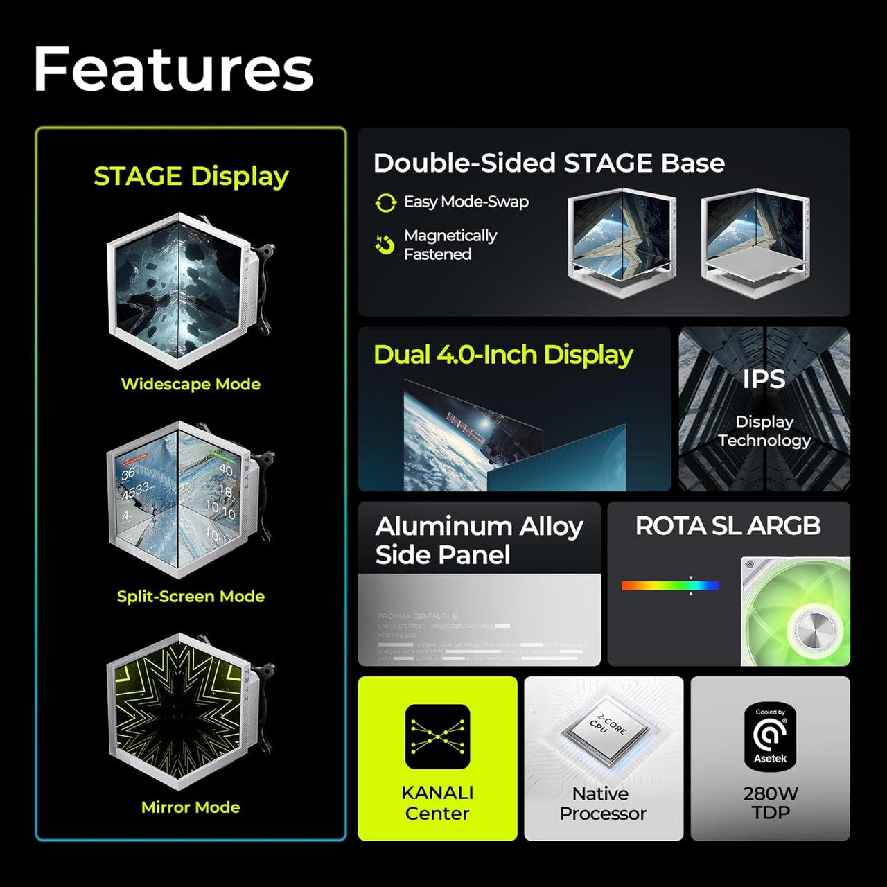 TRYX Stage ARGB 360mm AIO Screen3D Display Modes Asetek 7th GenV2 Intel LGA 1851/1700, AMD AM5/AM4 (White) L-S360A-DM3M-G0W