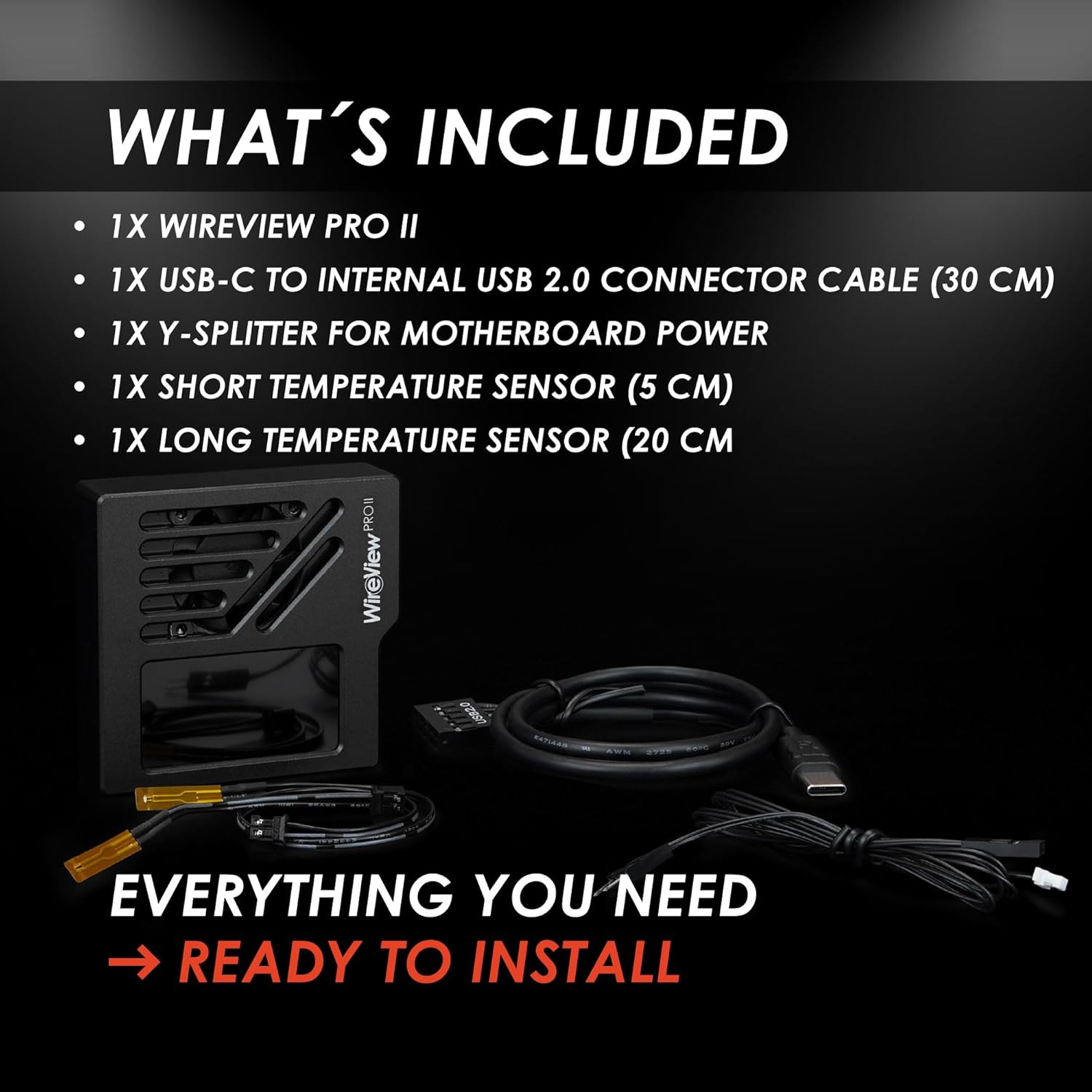 Thermal Grizzly WireView Pro II GPU Monitor | Normal/Reversed | Black/White