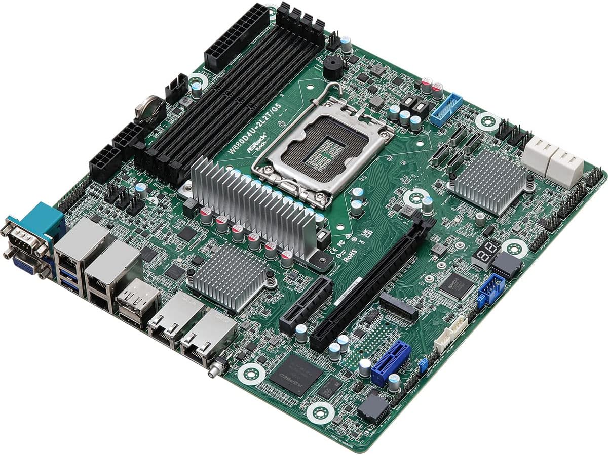 ASRock Rack Server Motherboard | Intel W680 Chipset | LGA 1700 | Micro-ATX | W680D4U-2L2T/G5