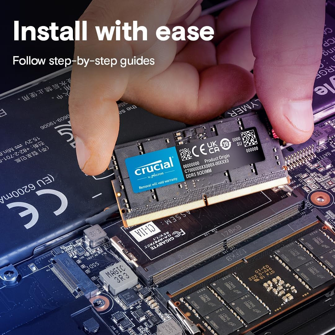 Crucial 64GB Kit (32GBx2) DDR5 5600 SODIMM Laptop Memory