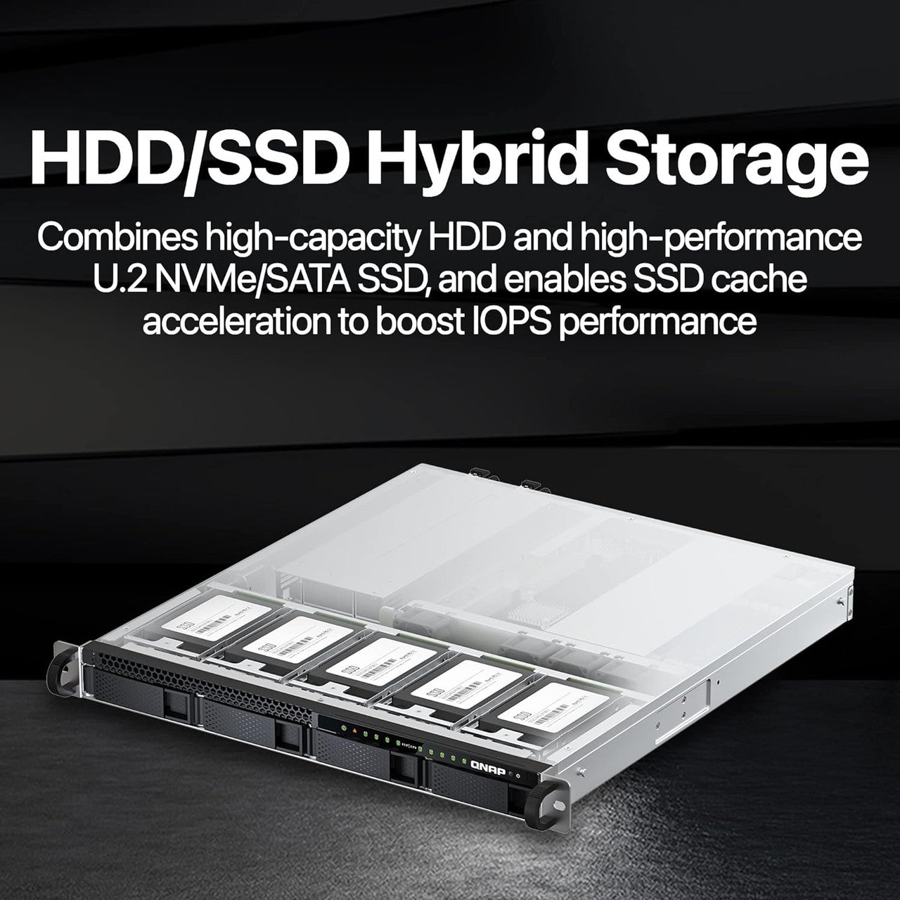 QNAP 9-Bay 1U rackmount NAS, Intel Xeon E-2334 , 16 GB ECC DDR4, USB 3.2 Gen2, 550W redundant TS-H987XU-RP-E2334-16G-US