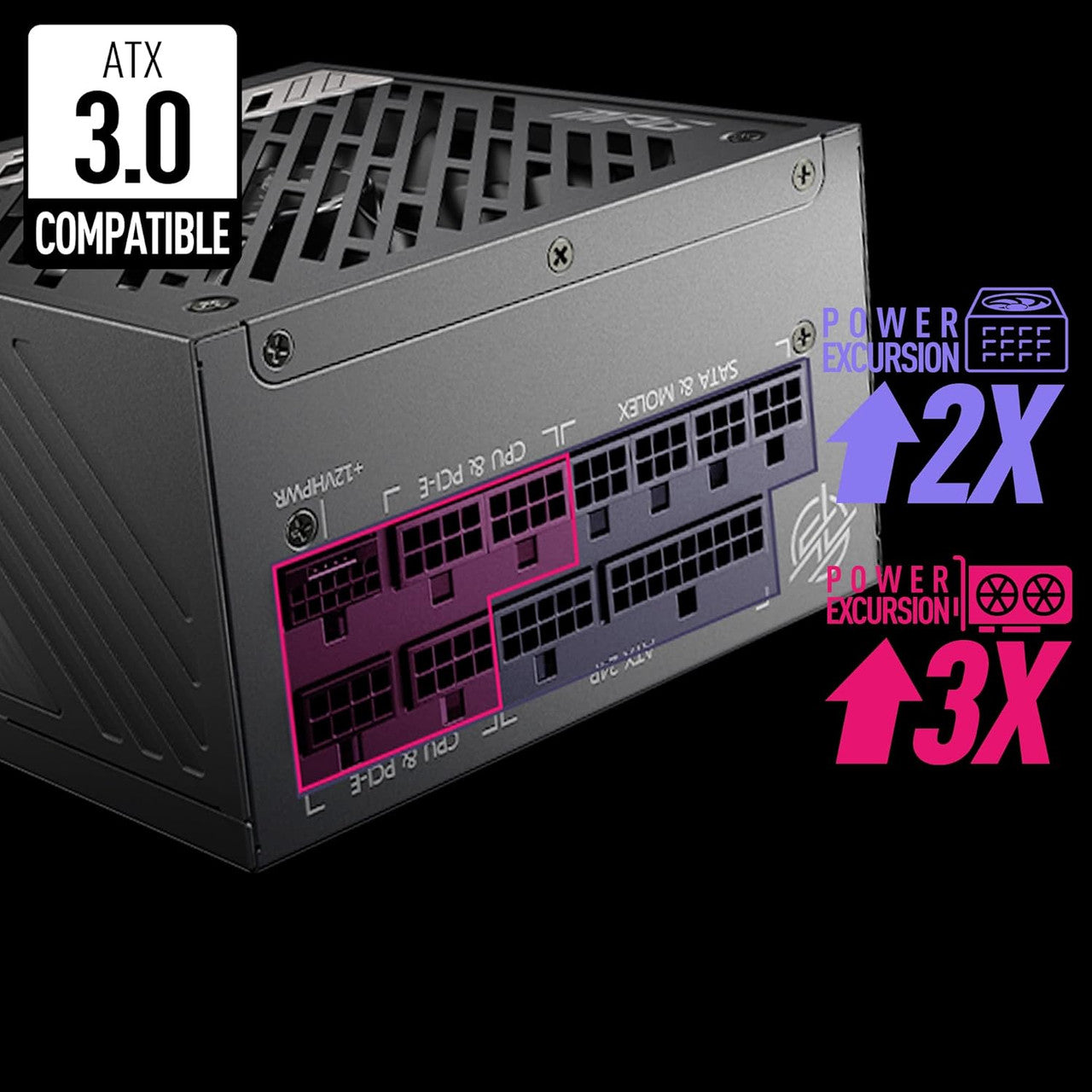 MSI PCIE 5 & ATX 3.0 Gaming Power Supply Full Modular 80 Plus Gold Certified 1000W Compact Size ATX PSU MPGA1000GPCIE5
