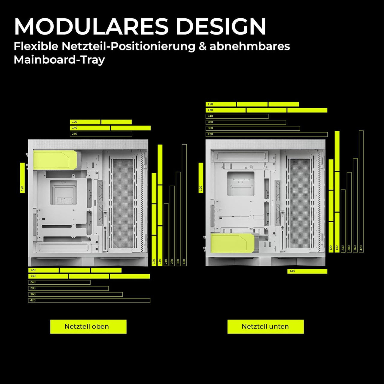 TRYX LUCA L70 Midi-Tower Tempered Glass ARGB PC Case (White) C-L700N-NN0H-G0W