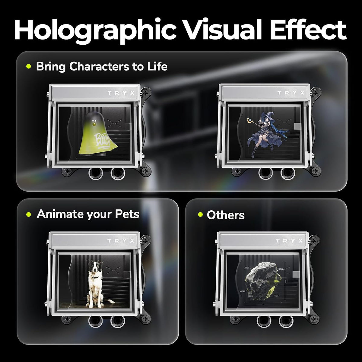 TRYX Holo 360mm AIO Liquid Cooler | Holographic Visual GIPHY | Asetek | 280W TDP | Black/White