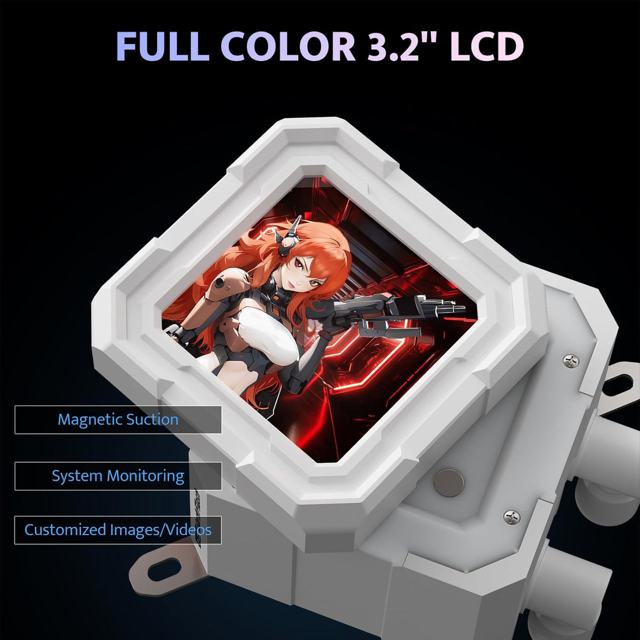 DarkFlash Liquid CPU Cooler LCD Screen ARGB PWM Radiator Aio Compatible w/Intel 1851/1700, AMD AM4/AM5 (White) DF-DV360S-WH