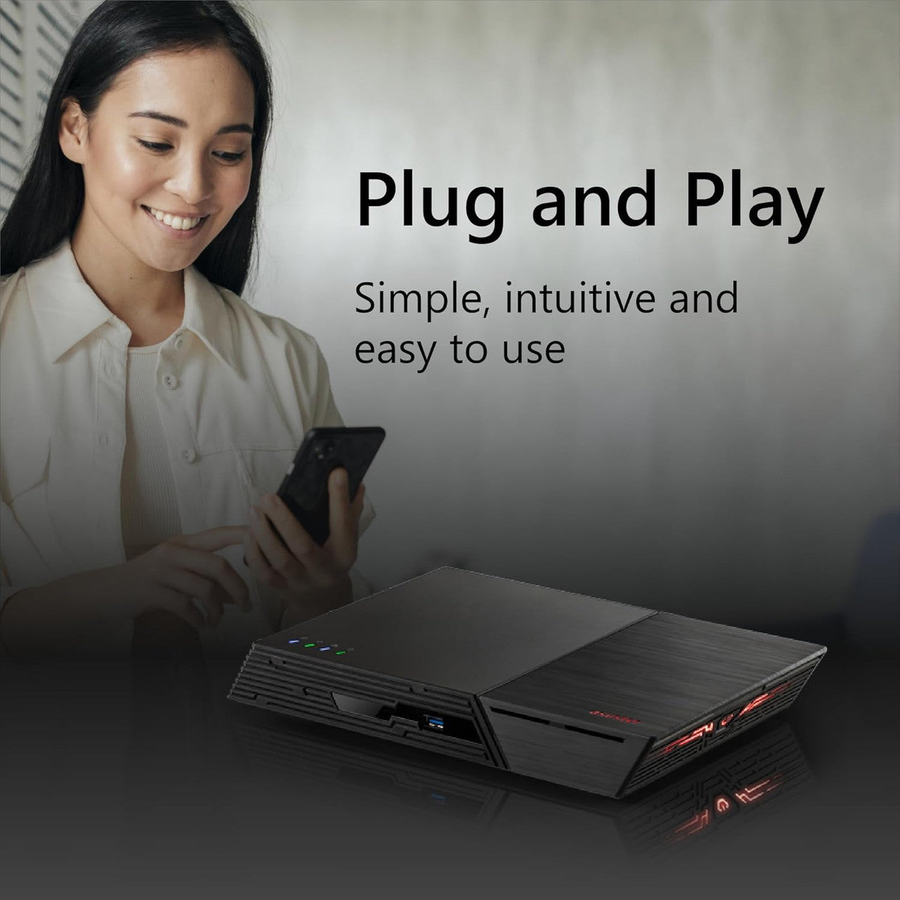 Asustor Flashstor 12 Pro Gen 2 FS6812X - 12 Bay All-SDD NAS Storage, Quad-Core 2.3GHz CPU, Dual USB 4 Ports, Dual 10GbE Port, 16GB ECC RAM DDR5,Network Attached Storage with 12 x 2TB NVMe SSD