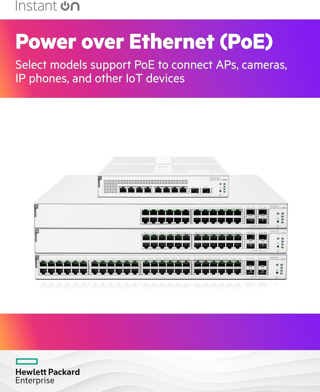HPE Networking Instant On 1930 24-Port Gb Smart-Managed Layer 2+ Ethernet Switch with PoE | 24x 1G | 4X SFP+ | JL684B#ABA