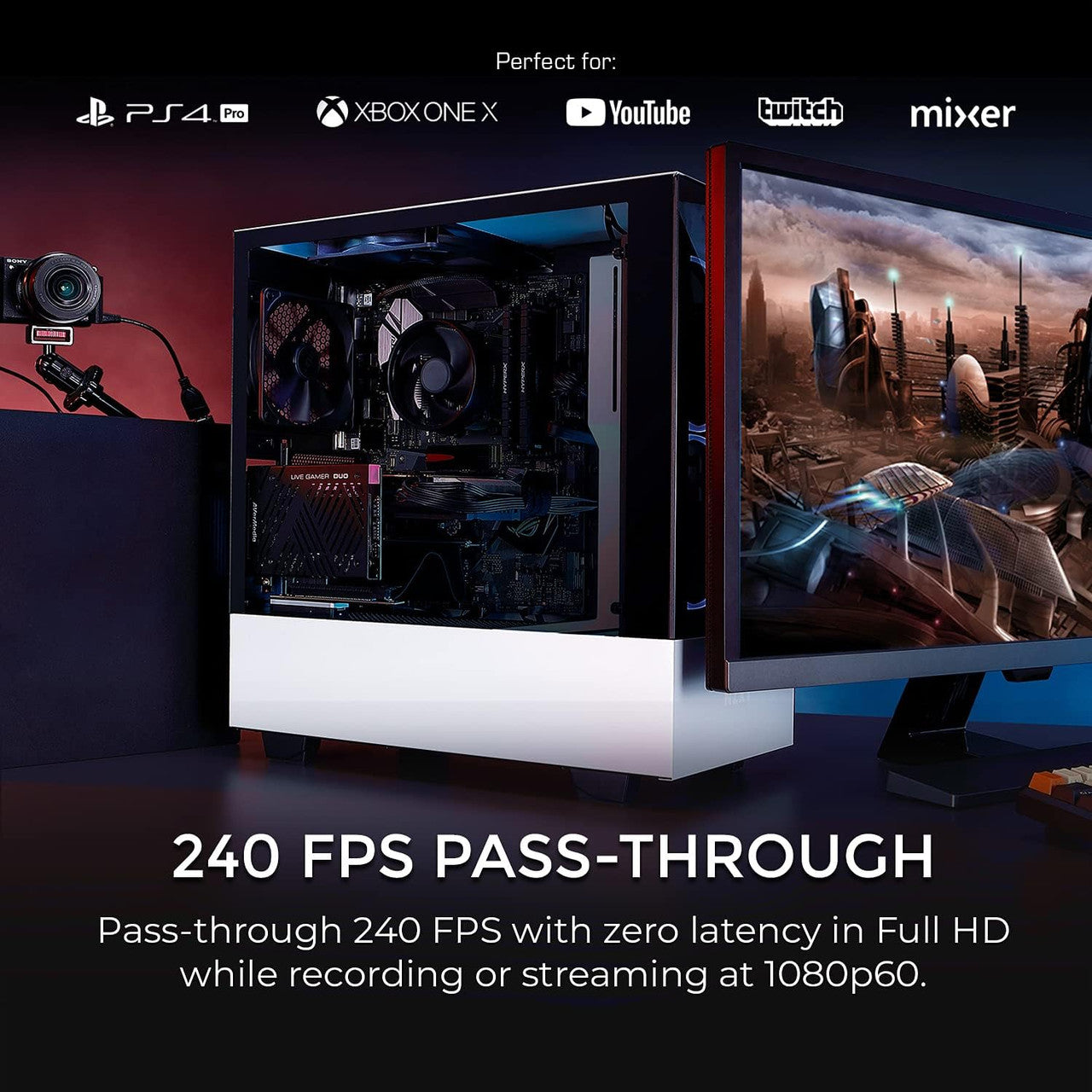 AVerMedia Live Gamer Duo Dual HDMI 1080p PCIe Video Capture Card, Stream 4k60 HDR and FHD 240fps Pass-Through GC570D