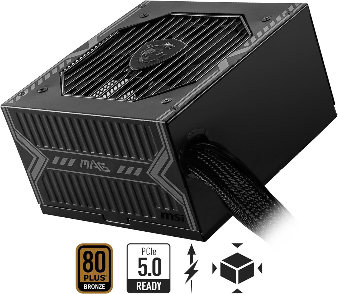 MSI Gaming Power Supply - PCIE 5.1 Ready 80 Plus Bronze Certified 750W ATX PSU MAG A750BN PCIE5
