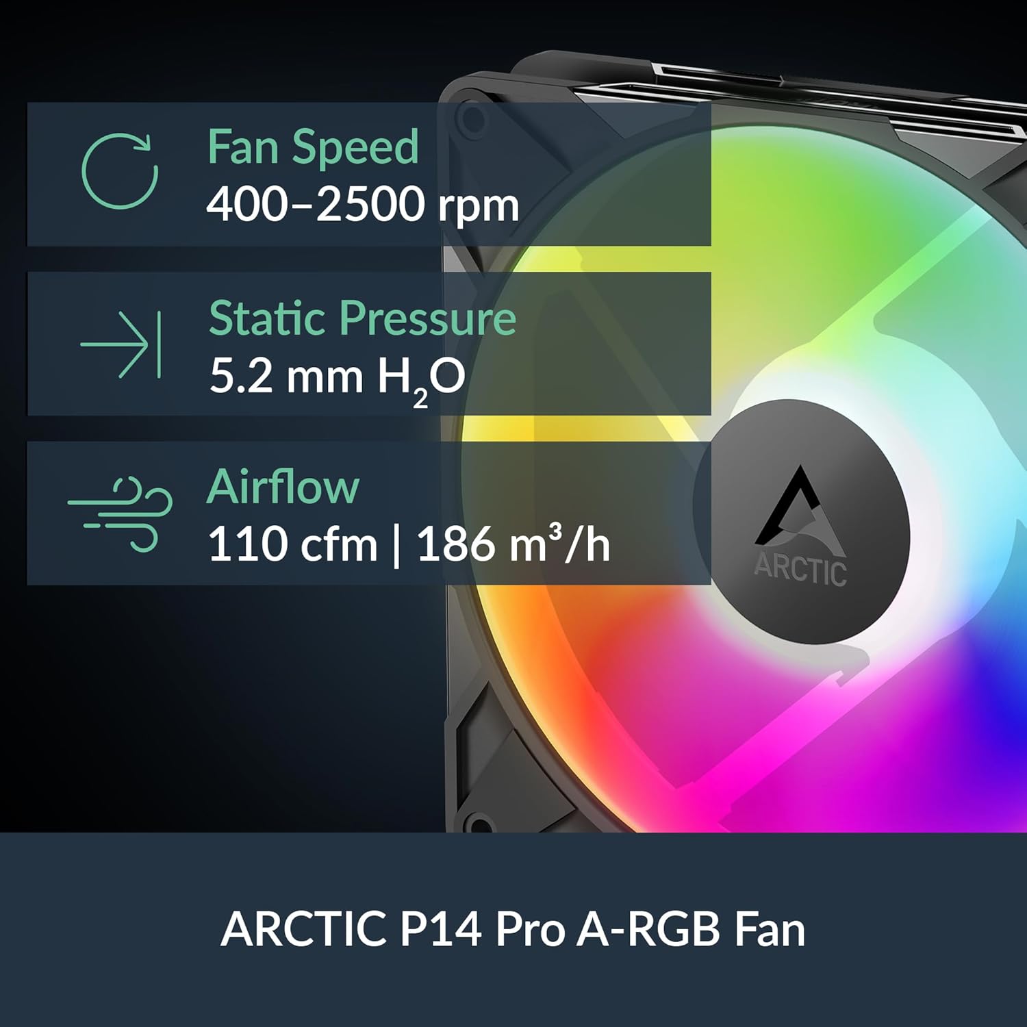 ARCTIC Liquid Freezer III Pro 280 A-RGB 280mm Radiator with Dual 140mm PWM A-RGB Fans — Top View