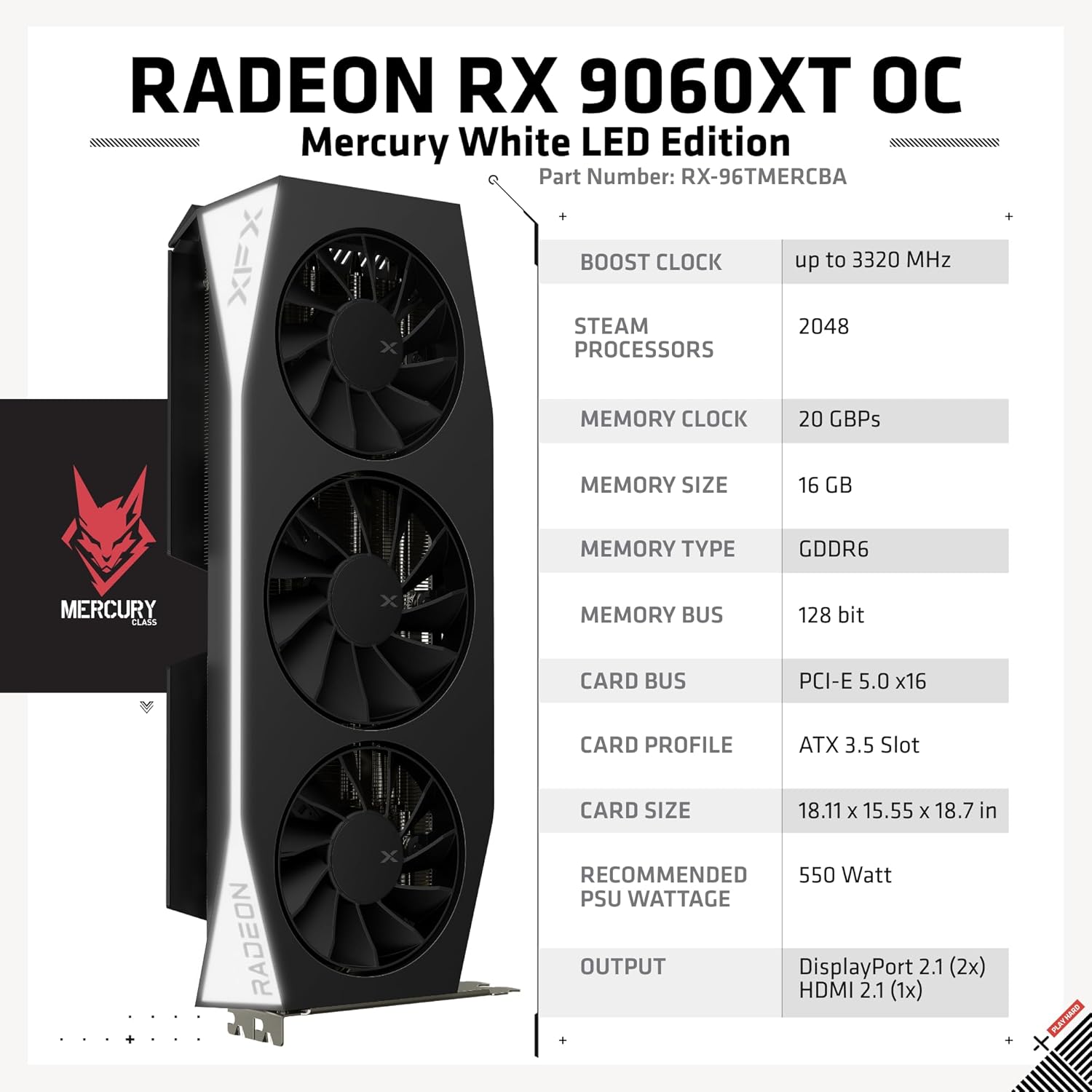 XFX Mercury Radeon RX 9060 XT OC 16GB GPU with AMD Ryzen 7 7800X3D Gaming Bundle