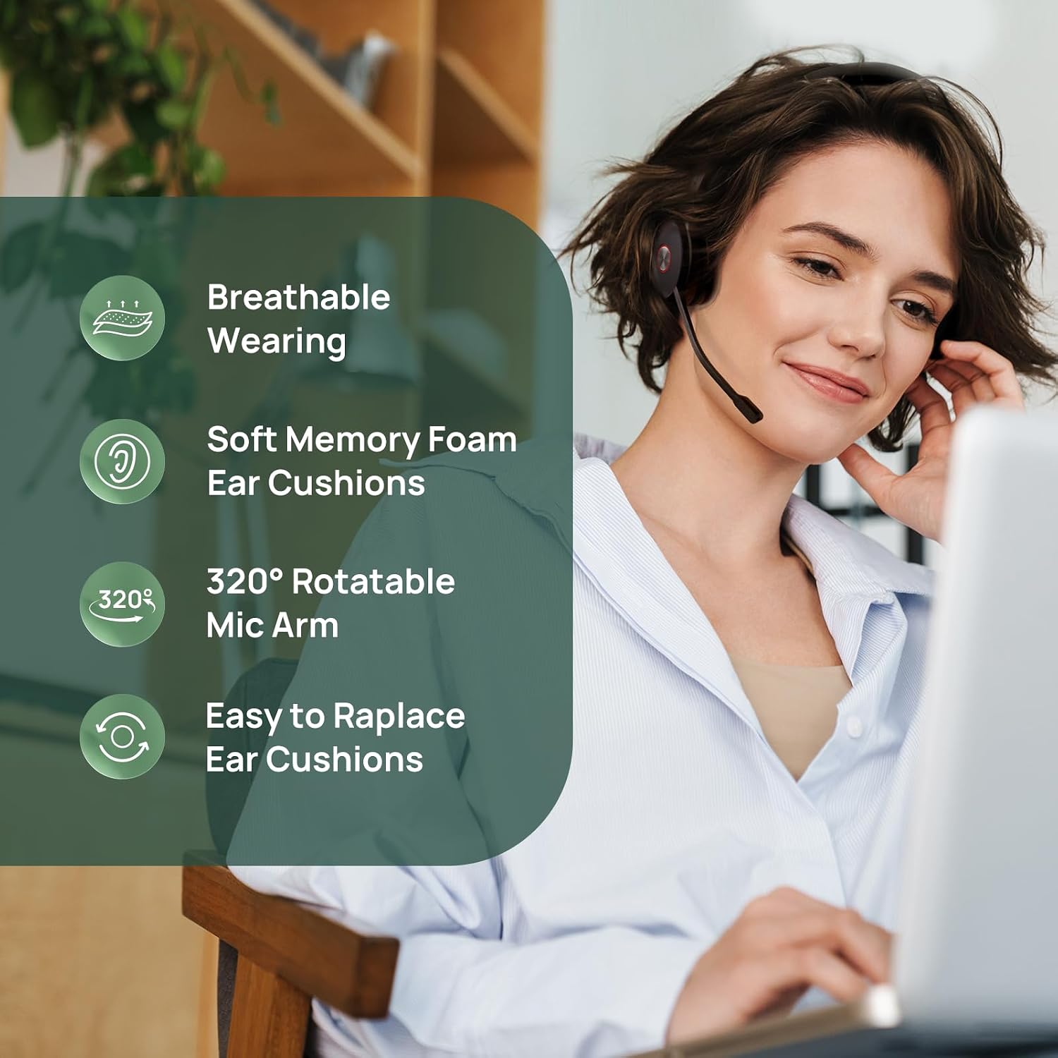 Yealink WH66 Dual Teams Wireless Headset | DECT | 4" Touchscreen | Full-Duplex Speaker | 1308003