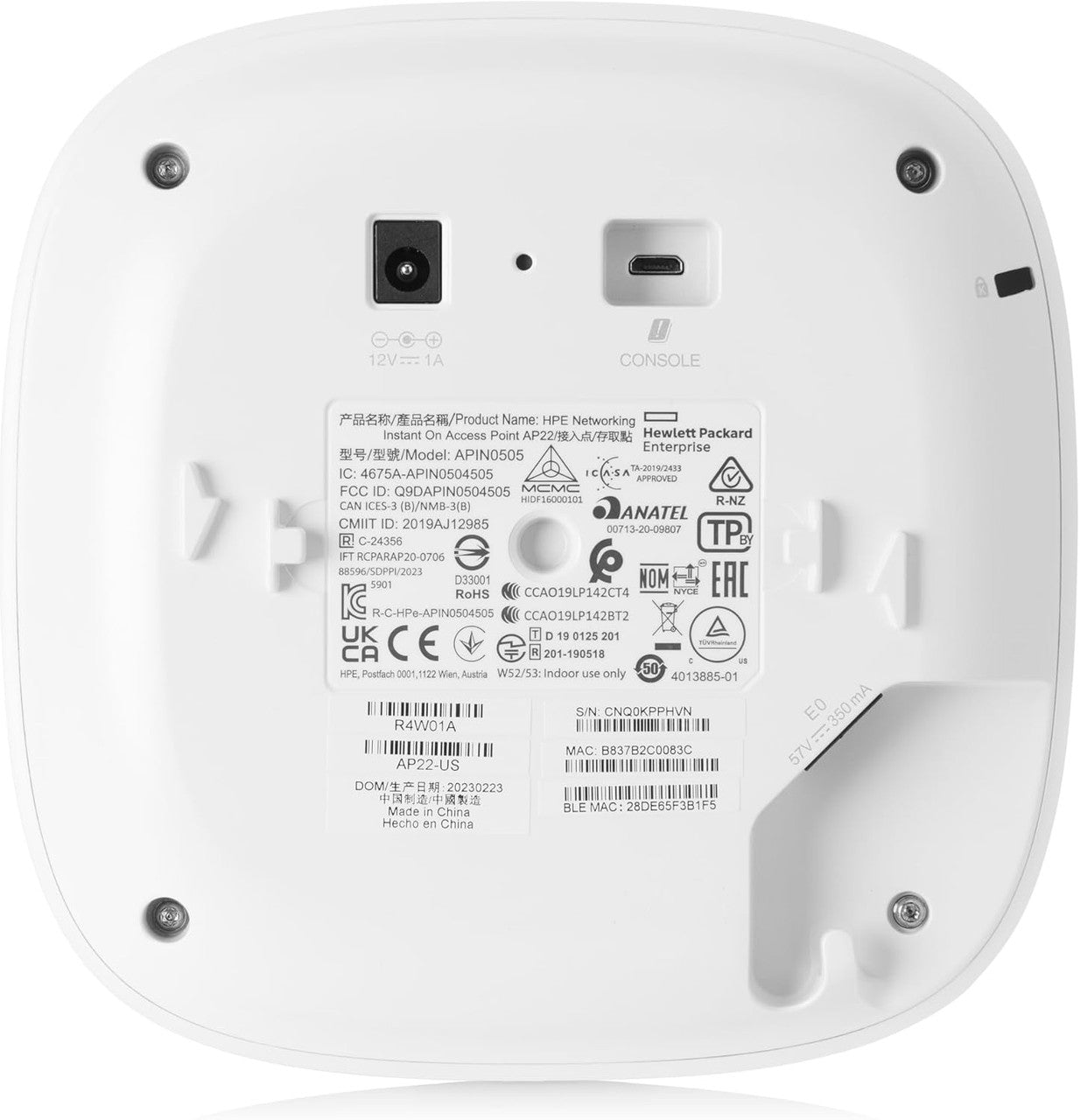 HPE Networking Instant On AP22 802.11ax 2x2 Wi-Fi 6 Wireless Access Point | US Model | Power Source Included | R6M49A