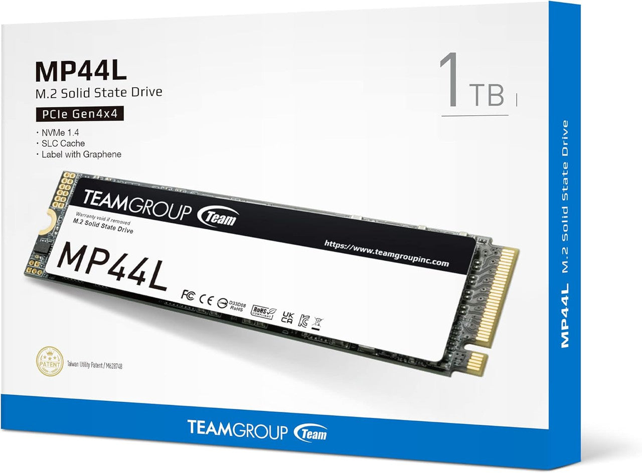 TEAMGROUP MP44L 1TB SLC Cache NVMe PCIe Gen 4x4 M.2 2280 Laptop&Desktop SSD Read Speed up to 5,000 MB/s TM8FPK001T0C101