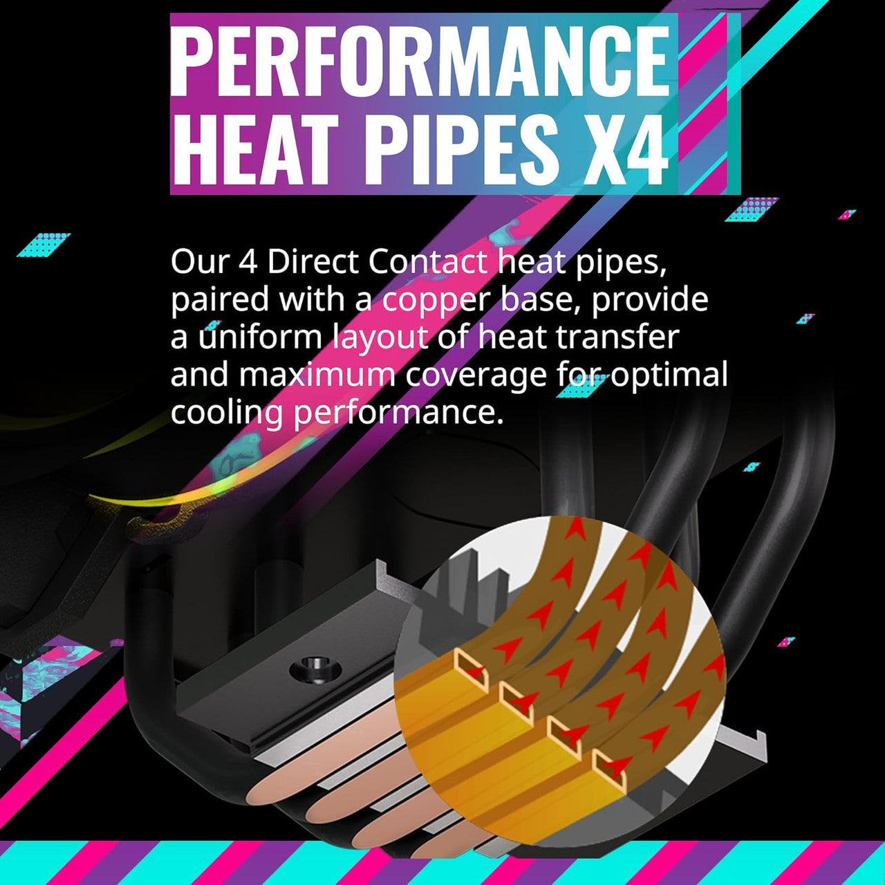 Cooler Master Hyper 212 Halo Black CPU Air Cooler, Dual Loop ARGB, AMD AM5 | AM4, Intel LGA 1851 | 1700 | 1200 RR-S4KK-20PA-R1