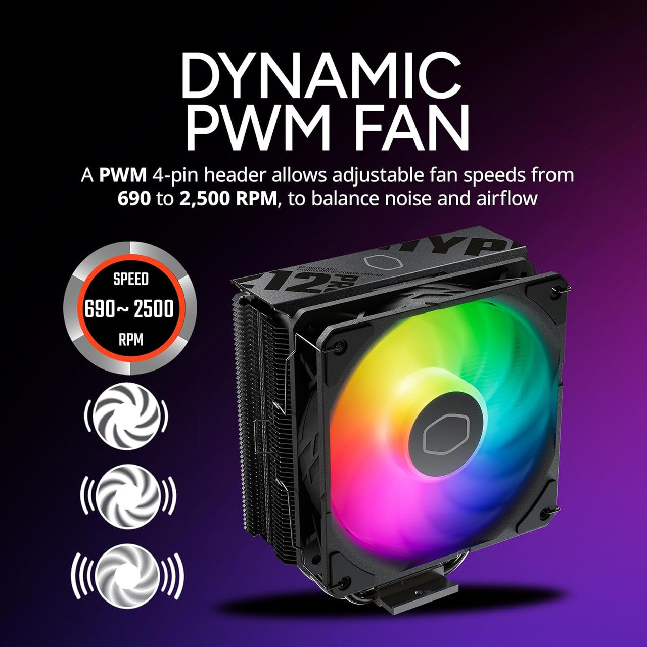 Cooler Master Hyper 212 Pro CPU Air Cooler, SickleFlow Edge 120 PWM Fan, Superconductive Composite RR-212S-25PZ-R1