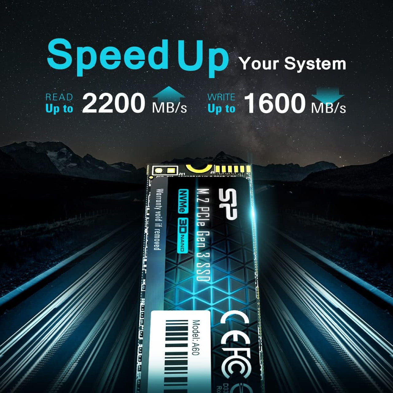 Silicon Power SP001TBP34A60M28 1TB NVMe M.2 PCIe Gen3x4 2280 SSD read speeds up to 2,200MB/s (Pack of 6)