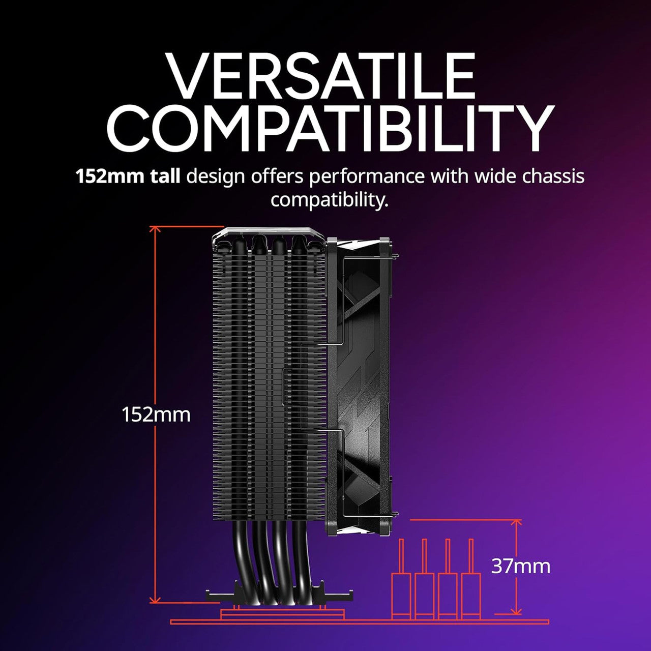 Cooler Master Hyper 212 Pro CPU Air Cooler, SickleFlow Edge 120 PWM Fan, Superconductive Composite RR-212S-25PZ-R1