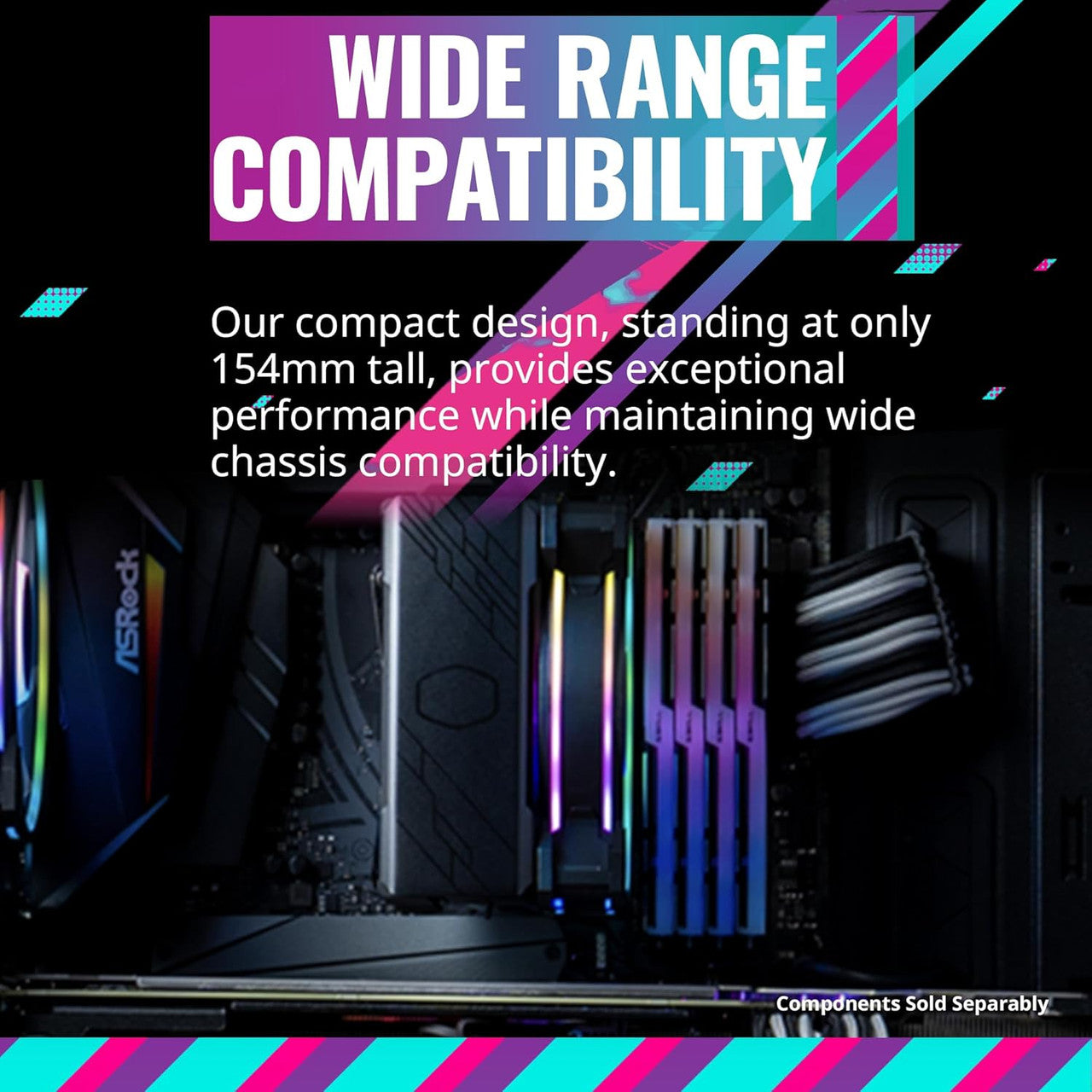 Cooler Master Hyper 212 Halo Black CPU Air Cooler, Dual Loop ARGB, AMD AM5 | AM4, Intel LGA 1851 | 1700 | 1200 RR-S4KK-20PA-R1