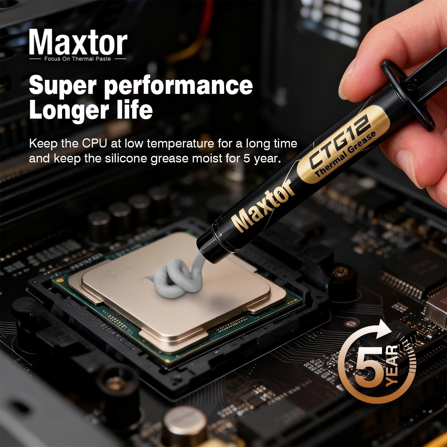 Maxtor High Performance Thermal Paste | Non-Conductive | CPU & GPU Cooling Compound | 2g/4g