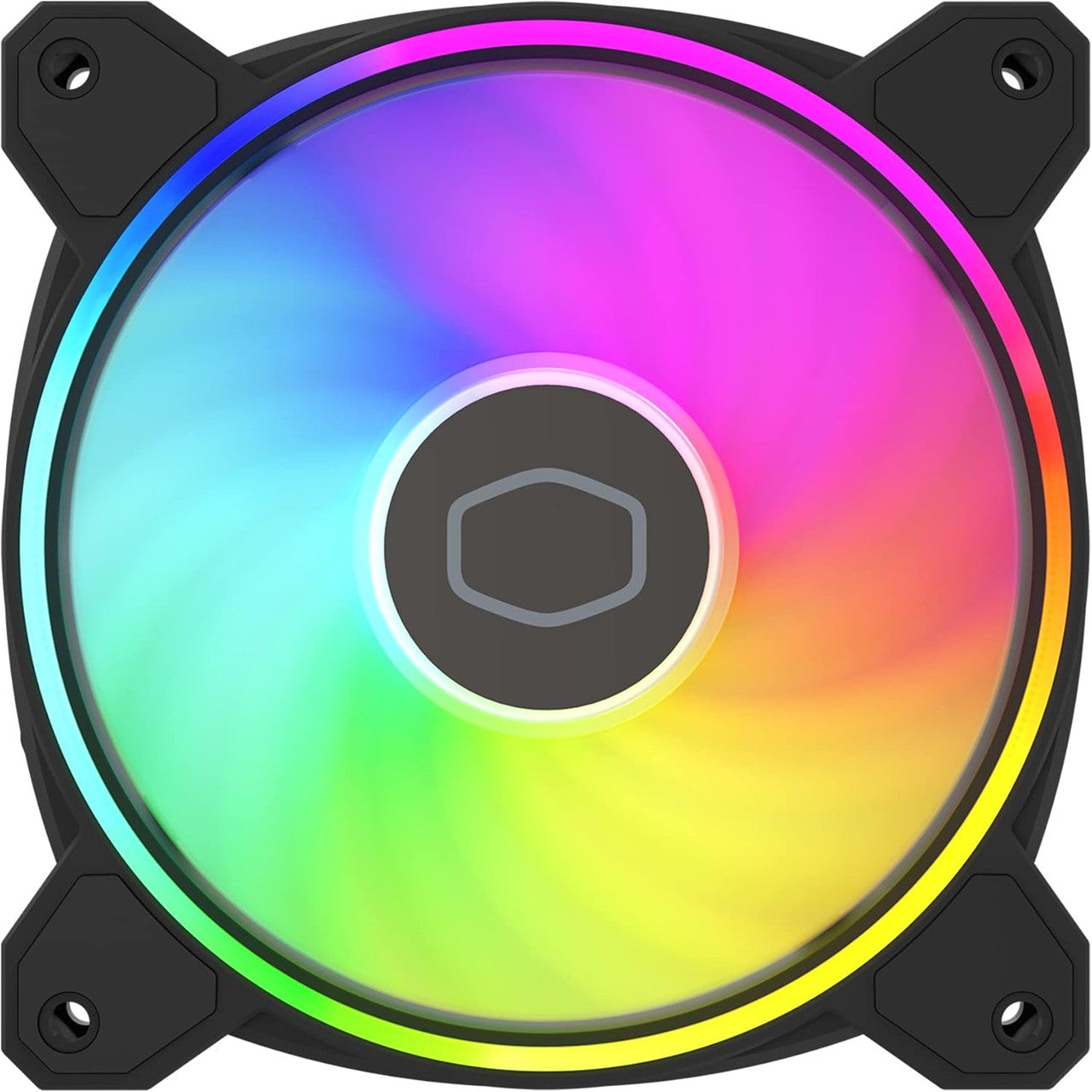 Cooler Master MasterFan MF120 HaloFan, Duo-Ring ARGB Gen2 LED 120mm Hybrid Frame Case fan, Liquid-Black MFL-B2DN-21NP2-R2