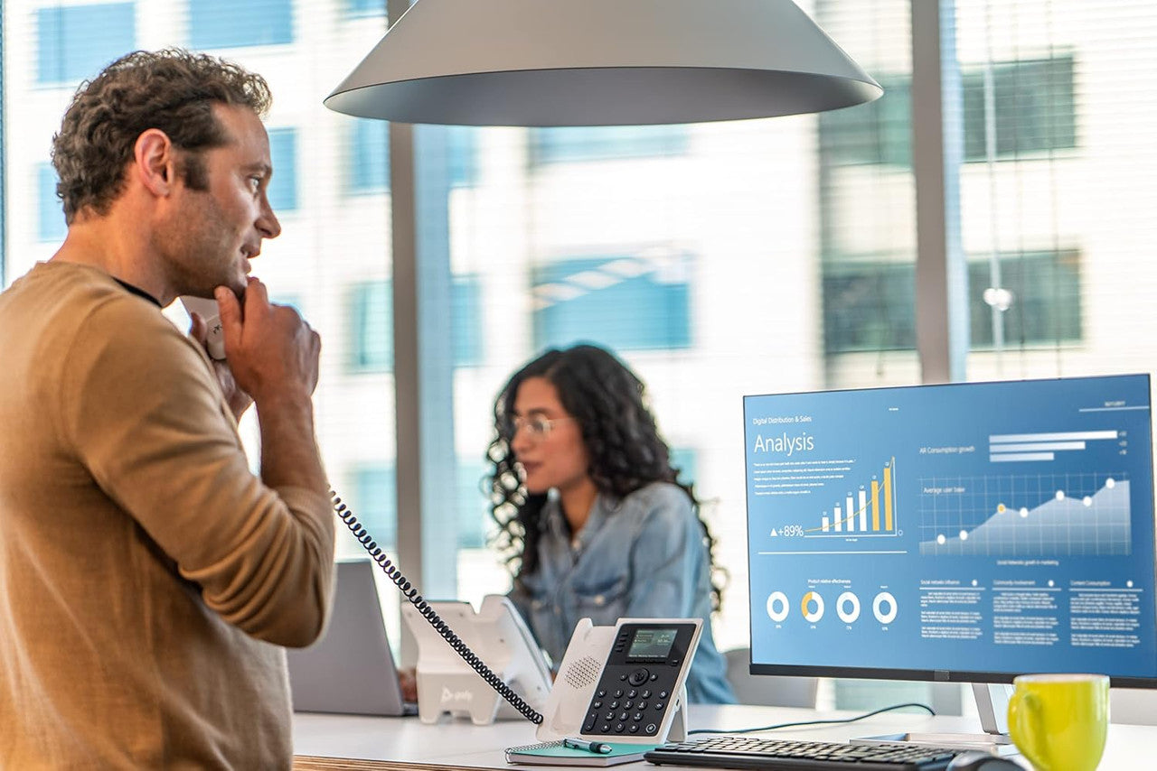 Poly Edge E220 IP Desk Phone 4-line Supporting up to 16 Lines Integrated Bluetooth for Mobile Phone & Headset 82M87AA