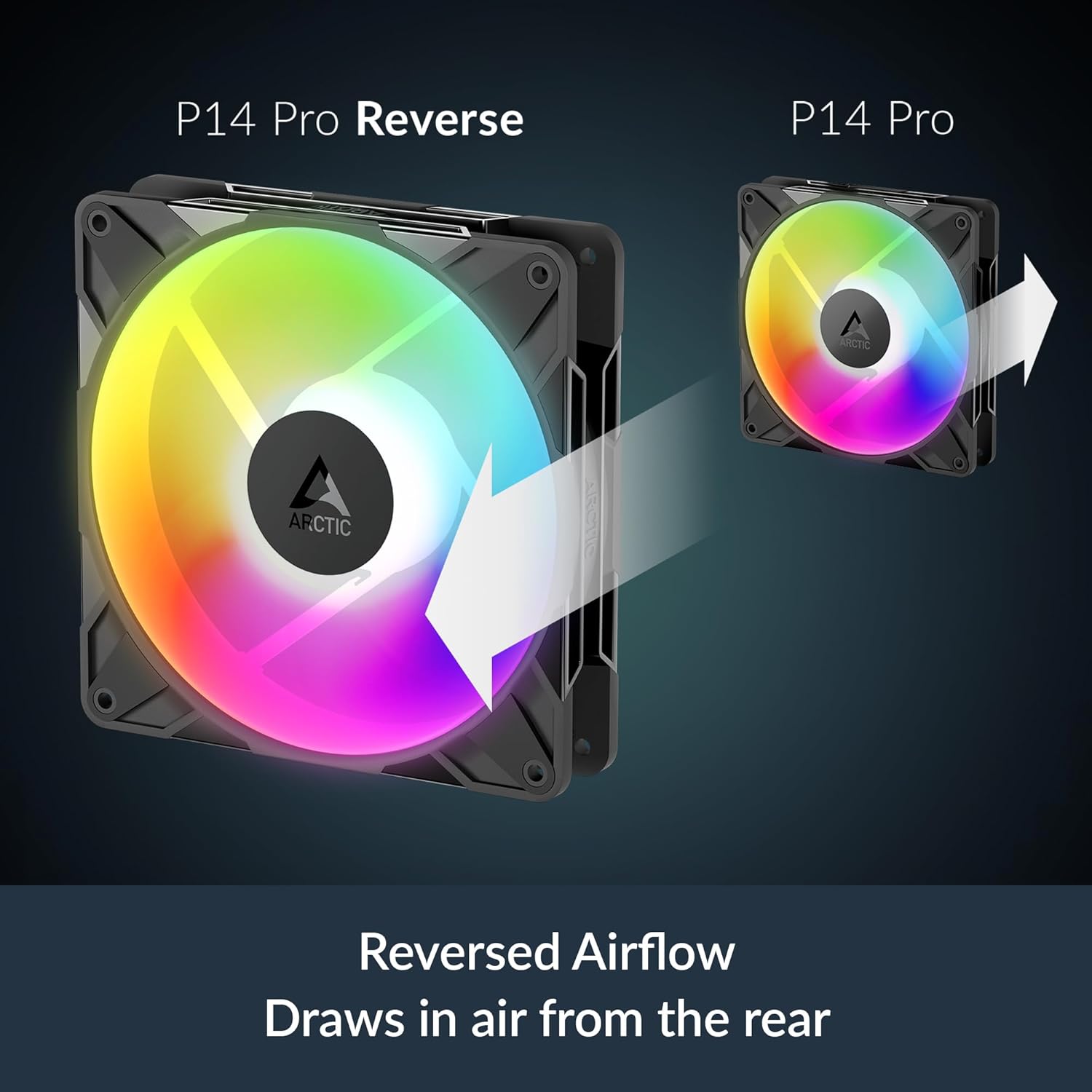 ARCTIC P14 Pro Reverse A-RGB PWM | 140mm Fan | 2650 RPM |