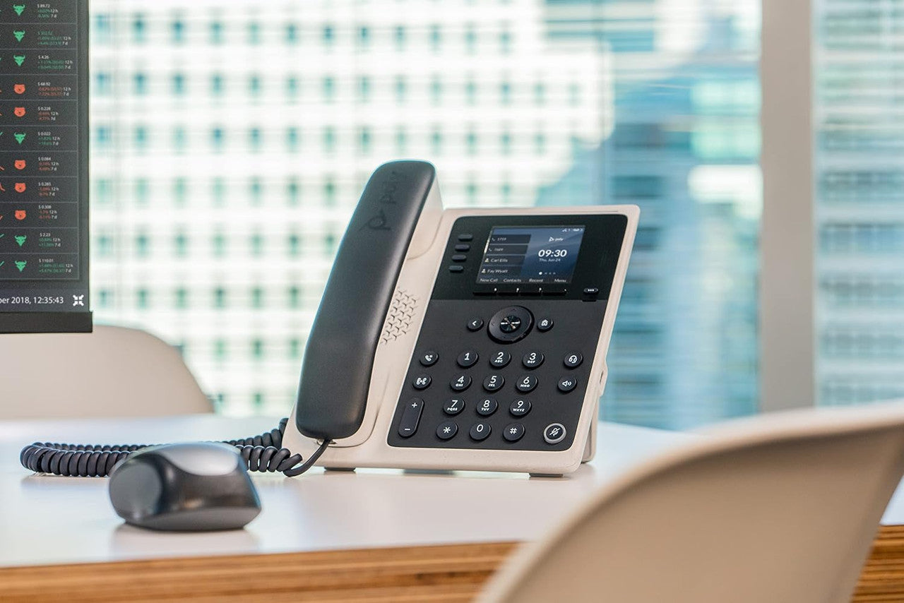 Poly Edge E220 IP Desk Phone 4-line Supporting up to 16 Lines Integrated Bluetooth for Mobile Phone & Headset 82M87AA
