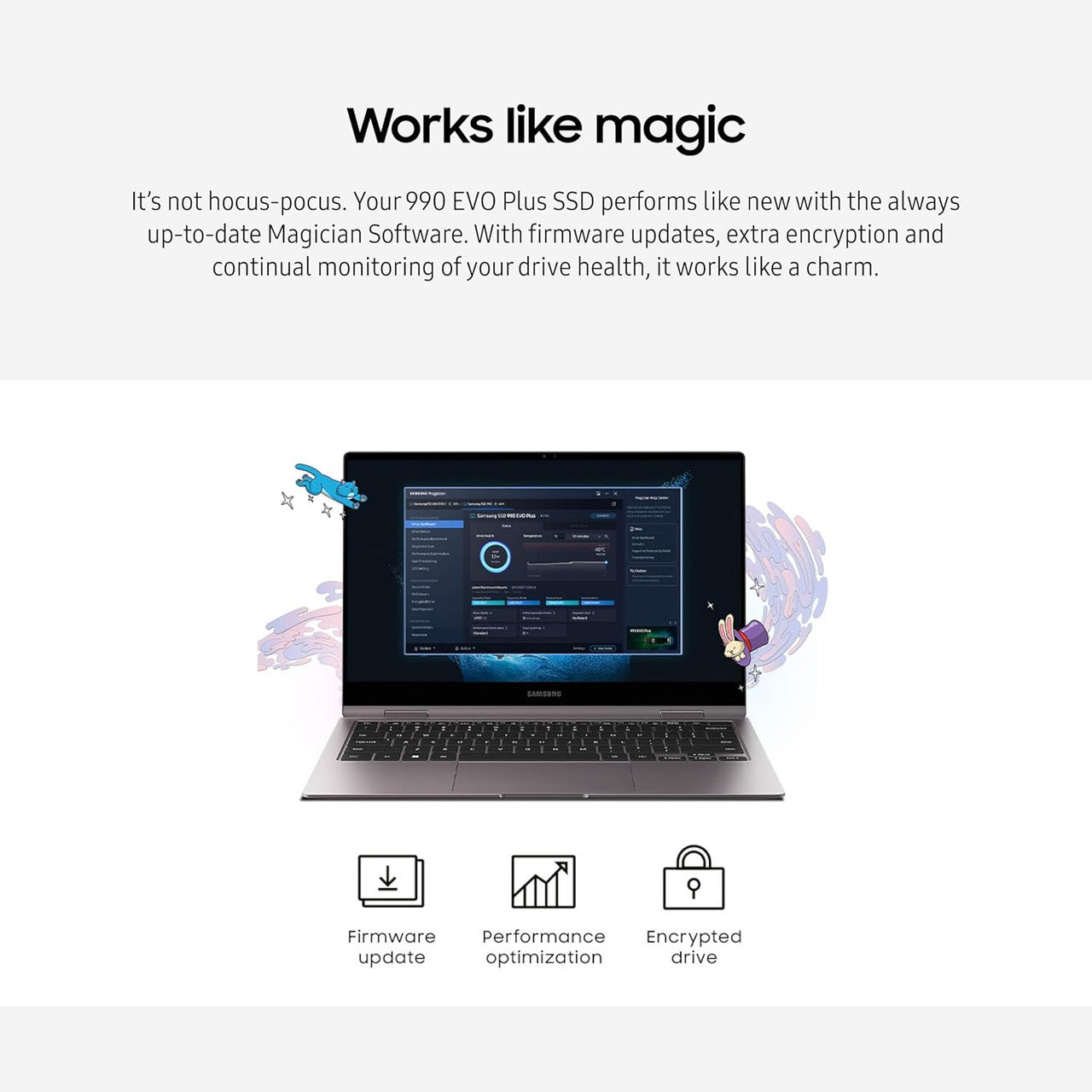 Samsung 990 EVO Plus SSD 1TB PCIe Gen 4x4, Gen 5x2 M.2 2280, Speeds Up-to 7,150 MB/s Upgrade Storage for PC MZ-V9S1T0B/AM