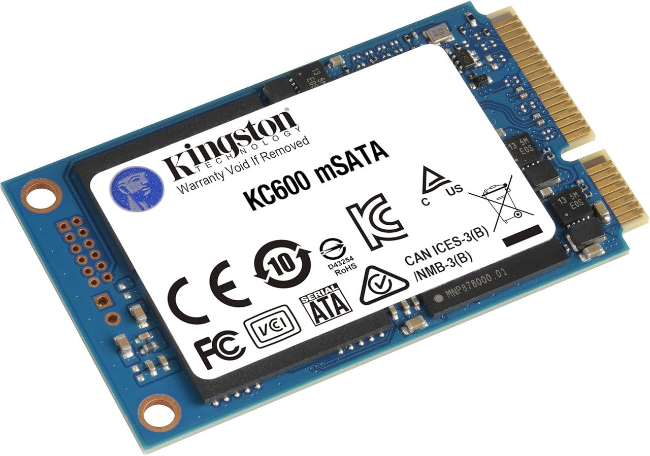 Kingston 256GB KC600 Solid State Drive SSD, mSATA Internal, SATA Desktop PC, Notebook Device Supported SKC600MS/256G