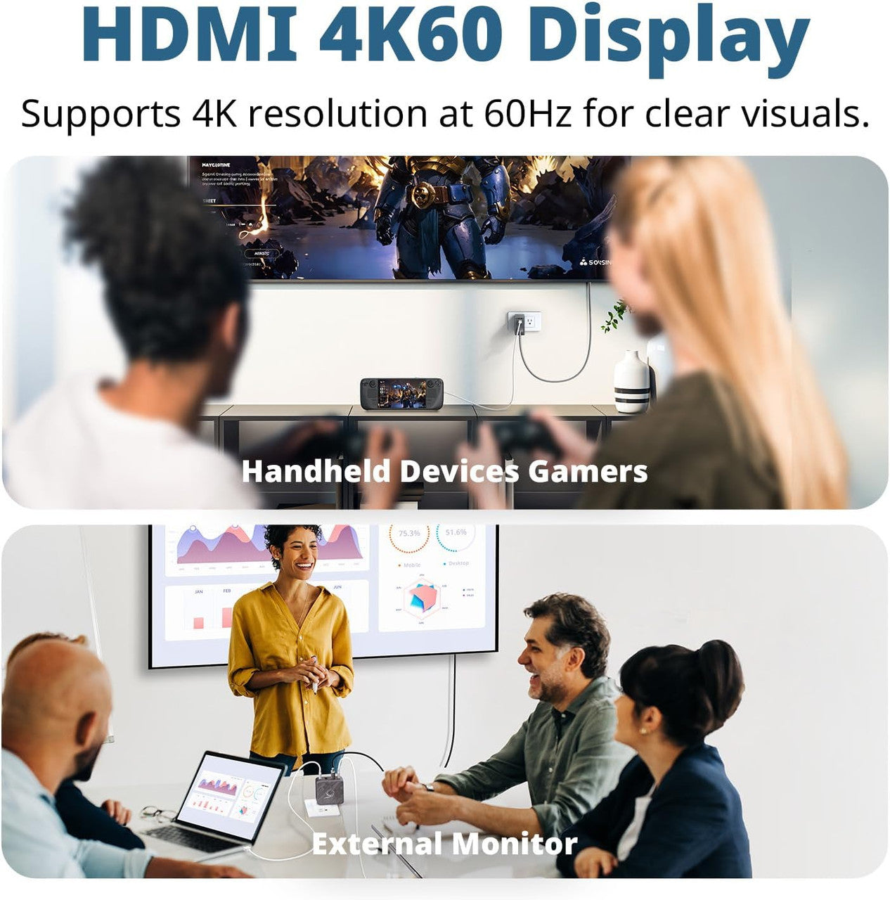 AverMedia Core Go Portable Charger Steam Deck Dock, Fast Charging USB C Hub, Compatible w/ iPhone, iPad, Laptop, PC Gaming (BLACK) GC313BLACK