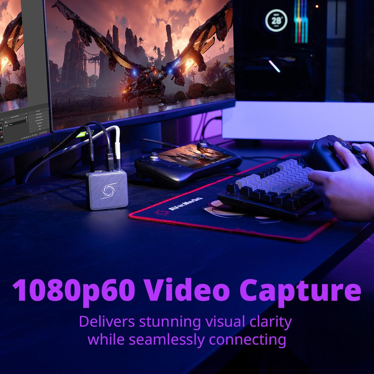 AverMedia Elite Go Capture Card for Streaming Portable Charger Fast Charging USB C, TV Docking Station Compatible w/ iPhone, iPad, Laptop (WHITE) GC313ProWHITE