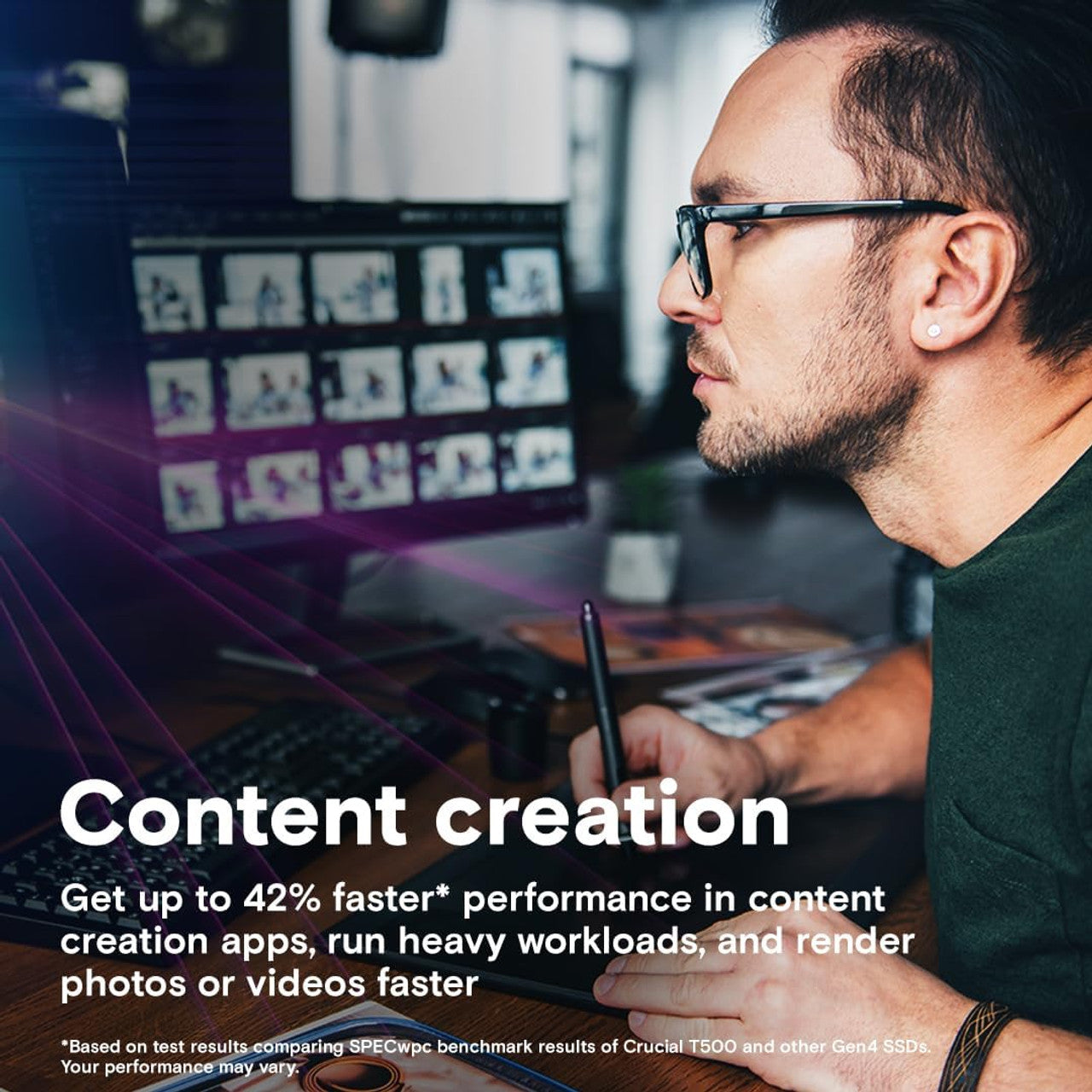 Crucial T500 2TB Gen4 NVMe M.2 Internal Gaming SSD, Up to 7300MB/s, Laptop & Desktop Compatible CT2000T500SSD8