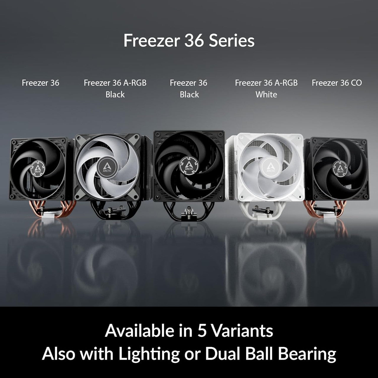 Arctic Freezer 36 All Black CPU Fan Cooler Intel Socket LGA1700,AMD Socket AM4-5 Pressure Optimized Fan ACFRE00123A