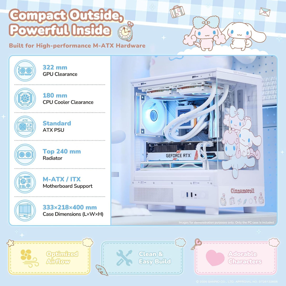 darkFlash DB330M Sanrio Edition | Mini M-ATX | Gaming Case