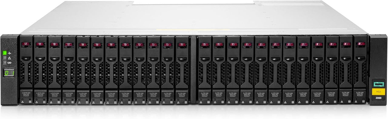 HPE MSA 2060 Gen6 SFF 2x10/25GbE iSCSI 12x2.4TB SAS HDD 4x10Gb iSCSI XCVR 29TB Rack Mount Storage Array P79248-B25
