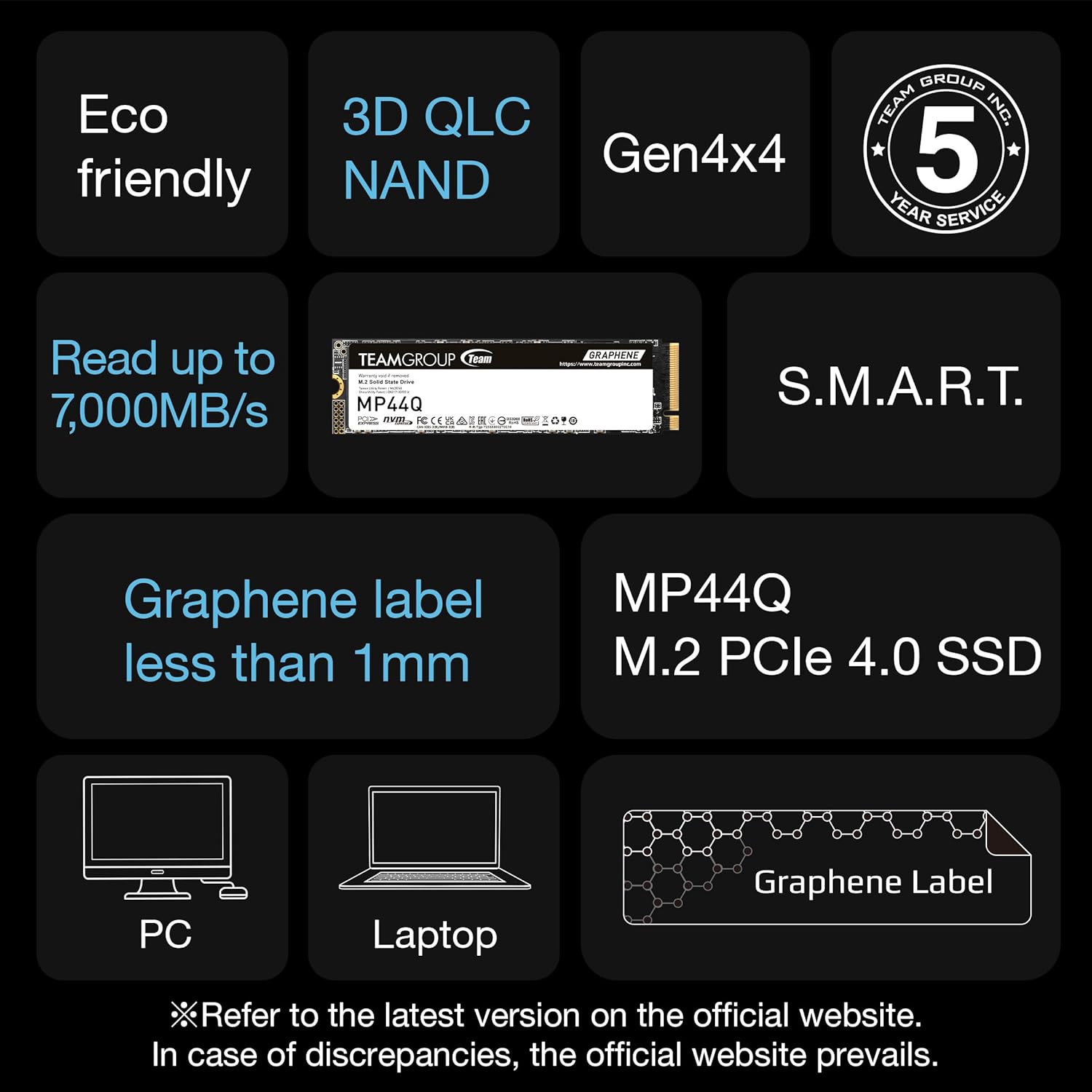 TEAMGROUP MP44Q M.2 PCIe 4.0 SSD - 2TB - TM8FFD002T0C101