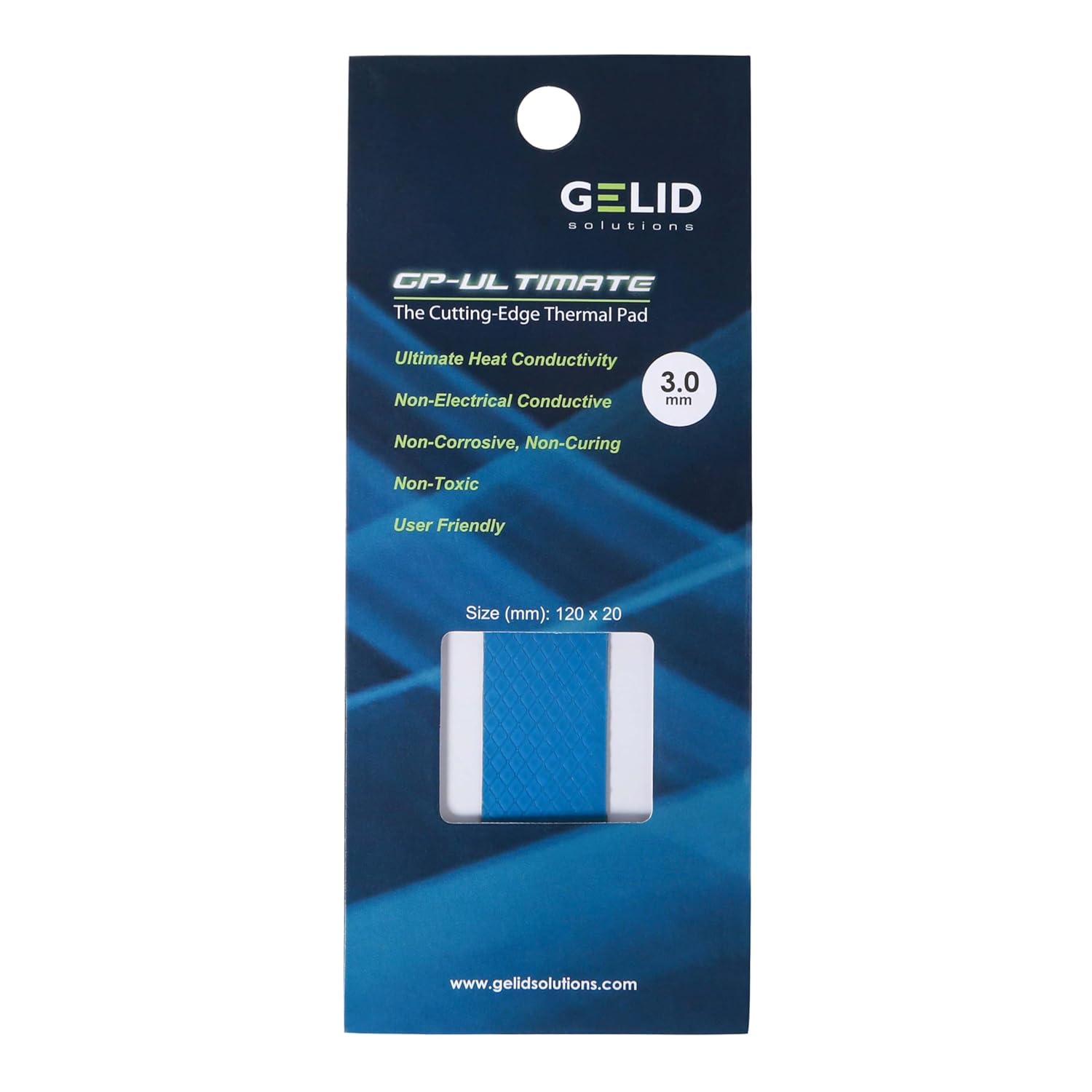 Gelid Solutions GP-Ultimate 15W Thermal Pad 120 x 20 x 3.0 mm | 15W/mK | Excellent Heat Conduction | Single Pack | TP-GP04-R-E